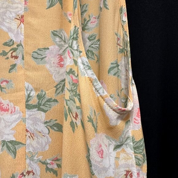 PRIVACY PLEASE - Halter Tank Summer Dress - Womens Small - yellow - floral print - Picture 8 of 11